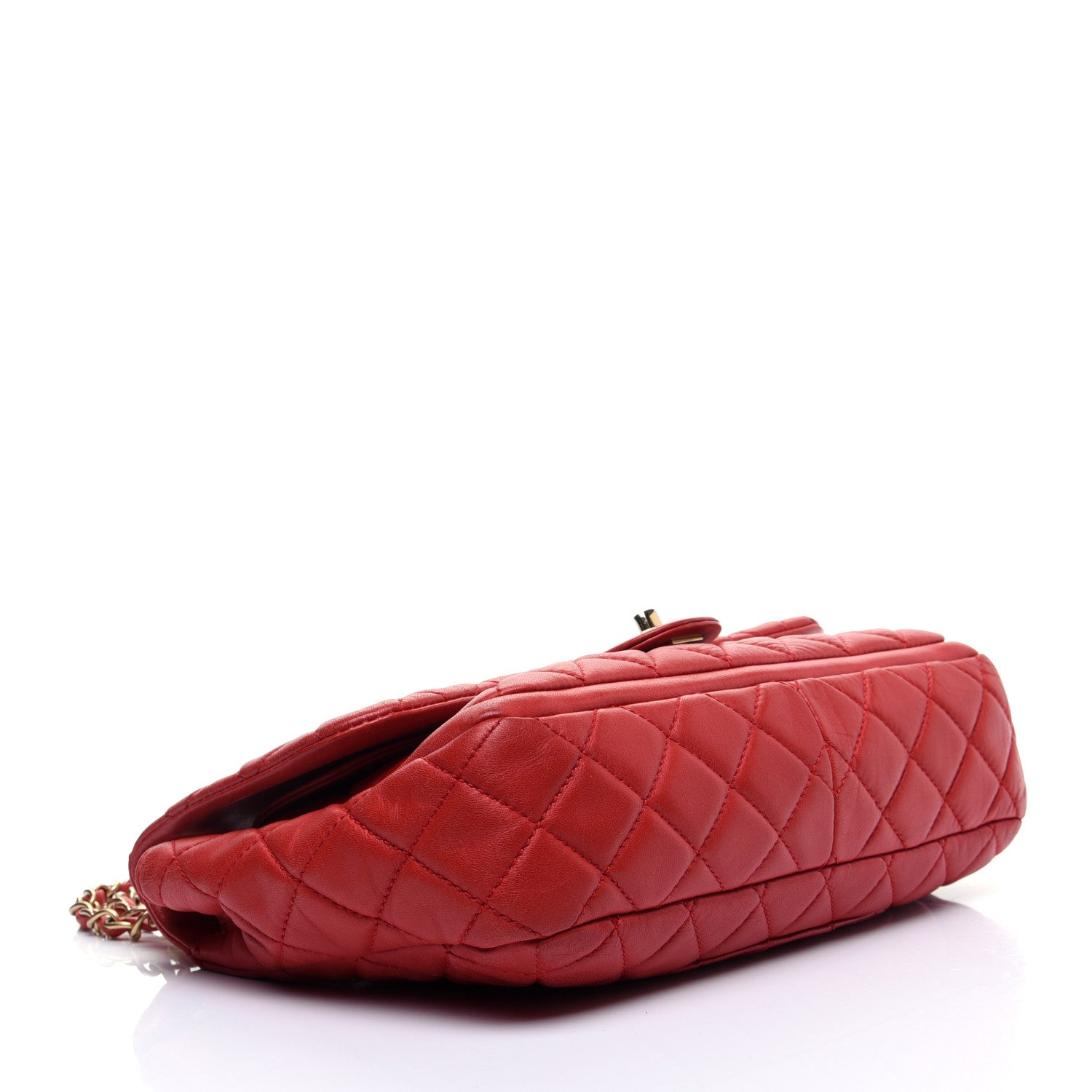 Chanel Lambskin Quilted Large Now and Forever Flap Red 5 of 13