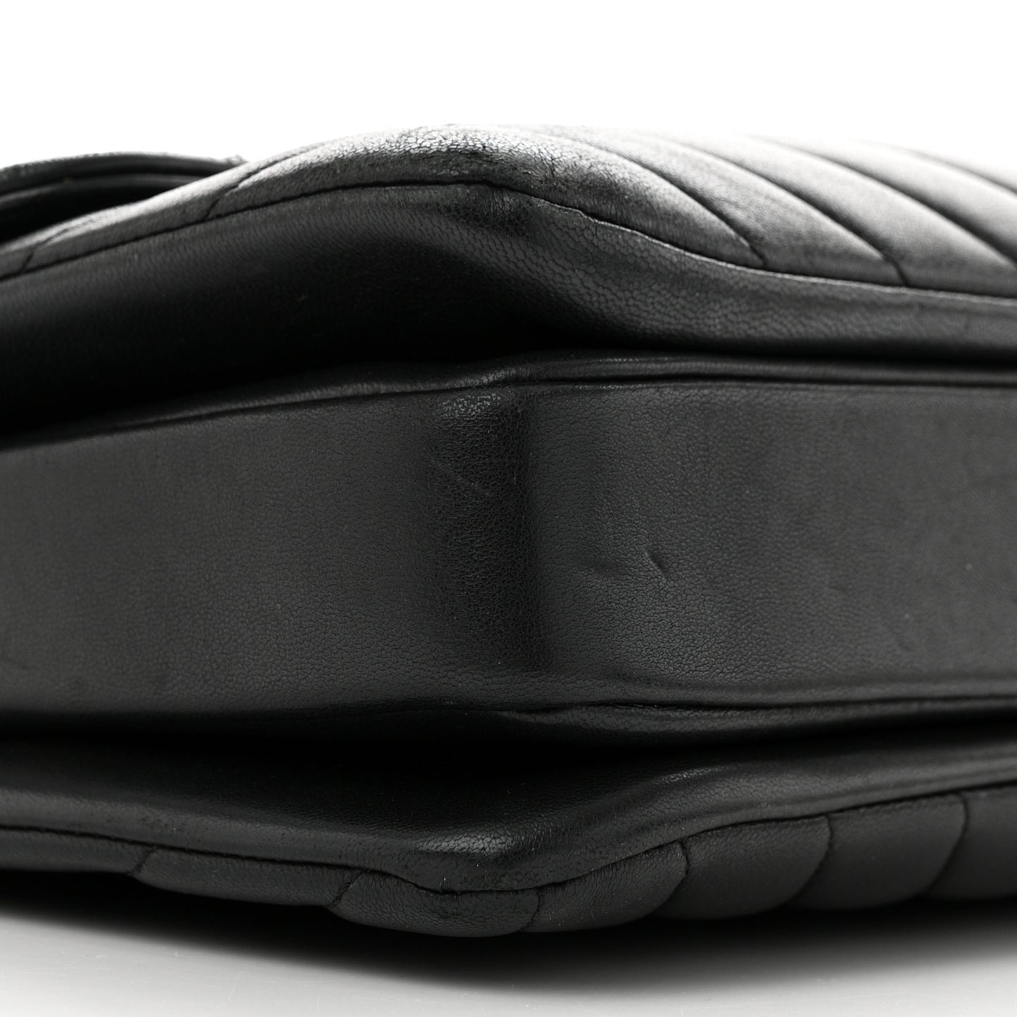 Lambskin Chevron Quilted Small Trendy CC Dual Handle Flap Bag Black