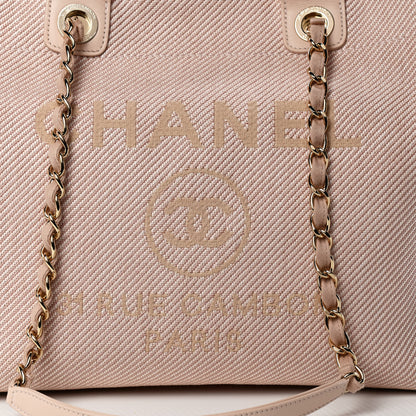 Chanel Mixed Fibers Calfskin Medium Deauville Tote Beige 8 of 13