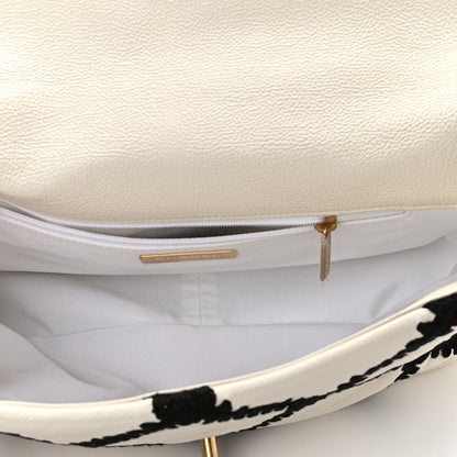 Chanel Calfskin Crochet Large Chanel 19 Flap White Black 5 of 9