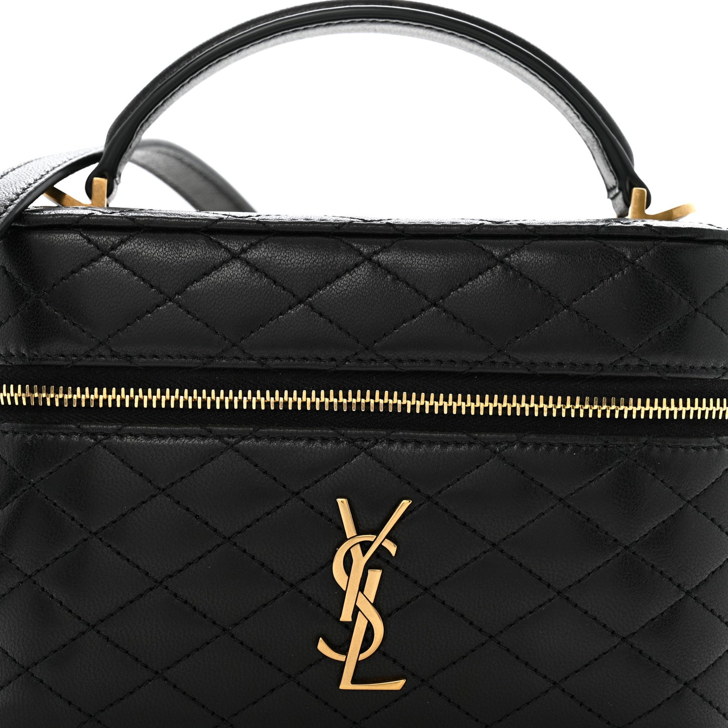 Lambskin Quilted Mini Gaby Vanity Case Black