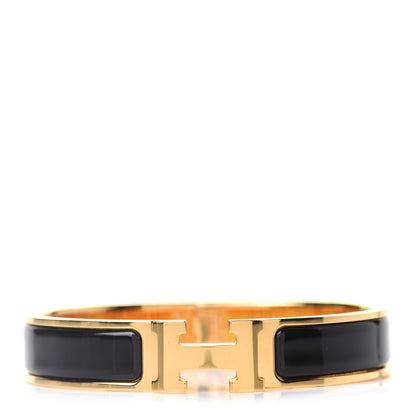 Hermes Enamel Narrow Clic Clac H Bracelet PM Black 1 of 6