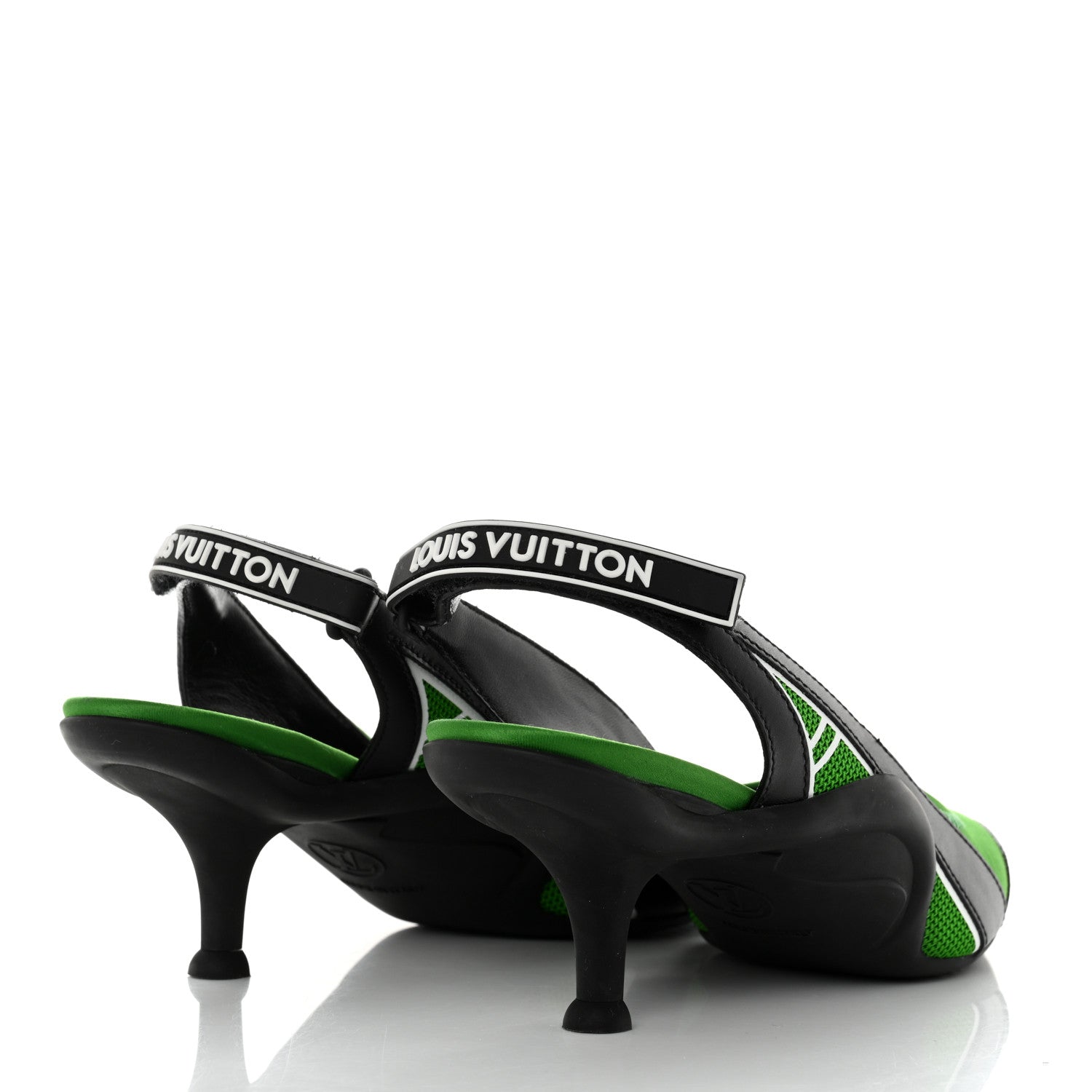 Louis Vuitton Calfskin Archlight Slingback Pumps 37 Black Green 4 of 8