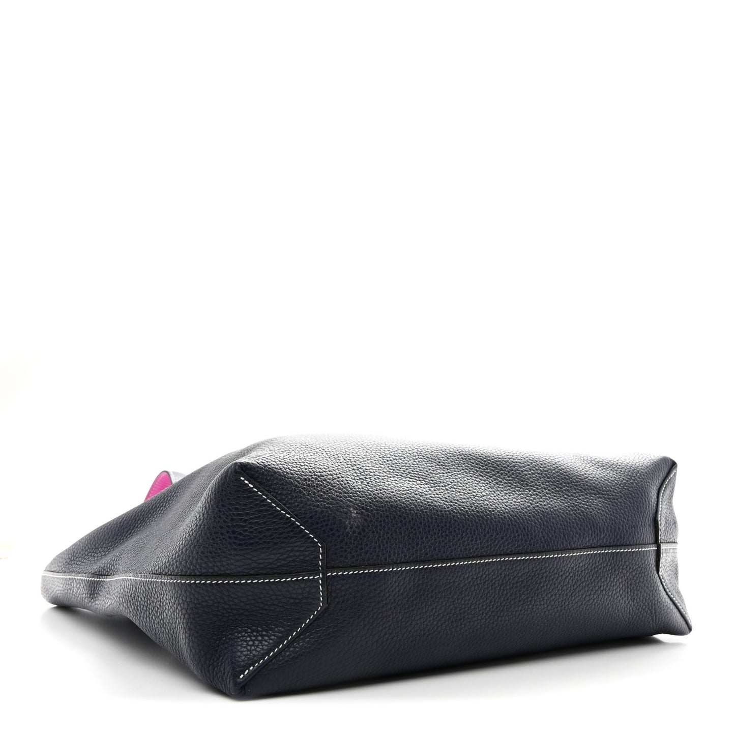 Taurillon Clemence Double Sens 36 Reversible Tote Bleu Nuit Magnolia