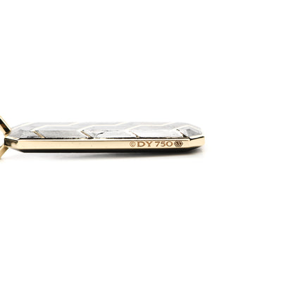 David Yurman 18K Yellow Gold Stainless Steel Forged Carbon Ingot Amulet Pendant Necklace 4 of 5