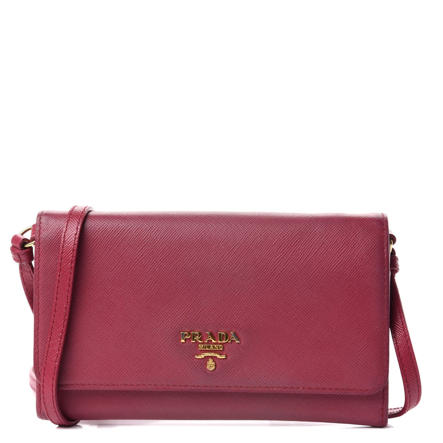 Saffiano Metal Flap Wallet with Strap Peonia