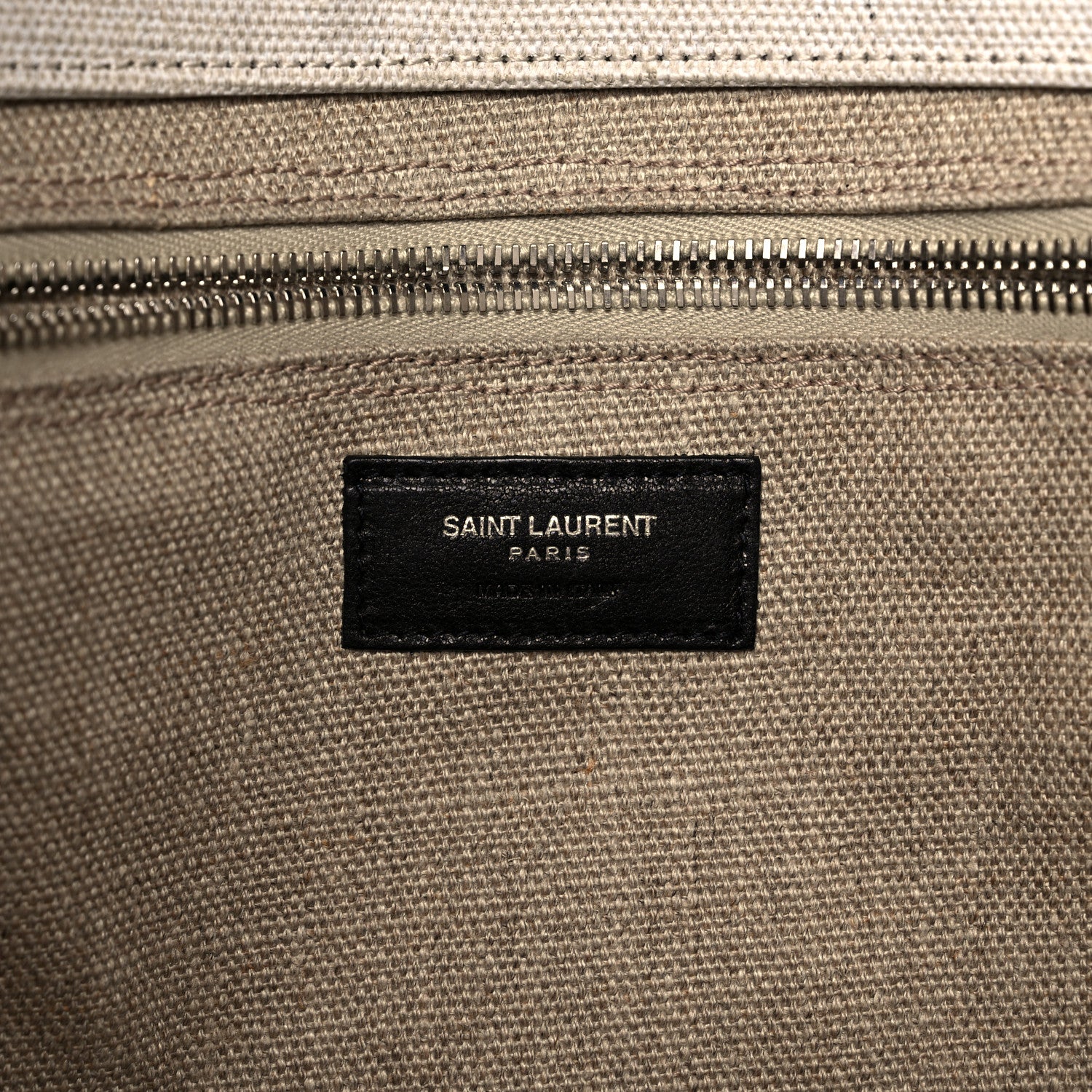 Saint Laurent Linen Calfskin Rive Gauche Tote Optic White 6 of 11