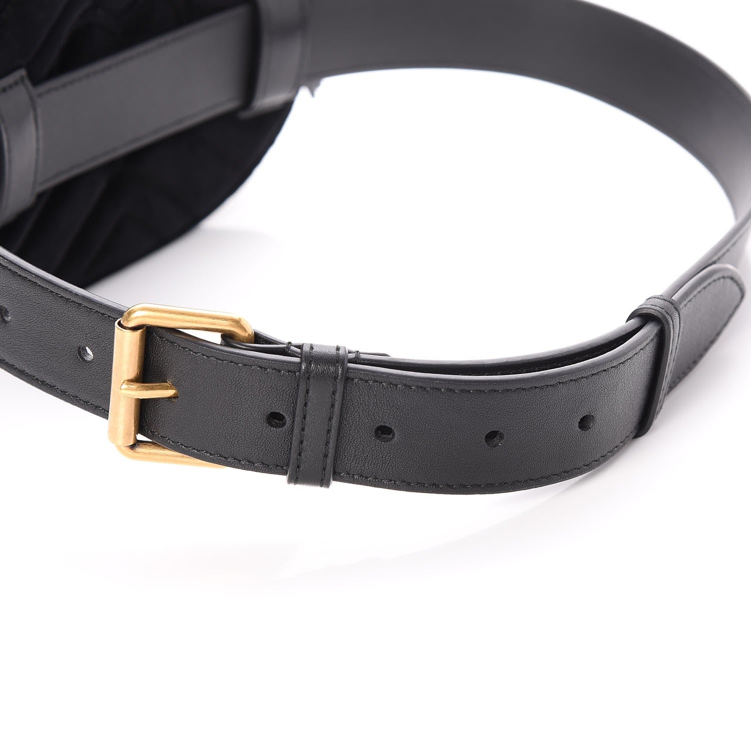 Gucci Velvet Matelasse GG Marmont Belt Bag 75 30 Black 6 of 9