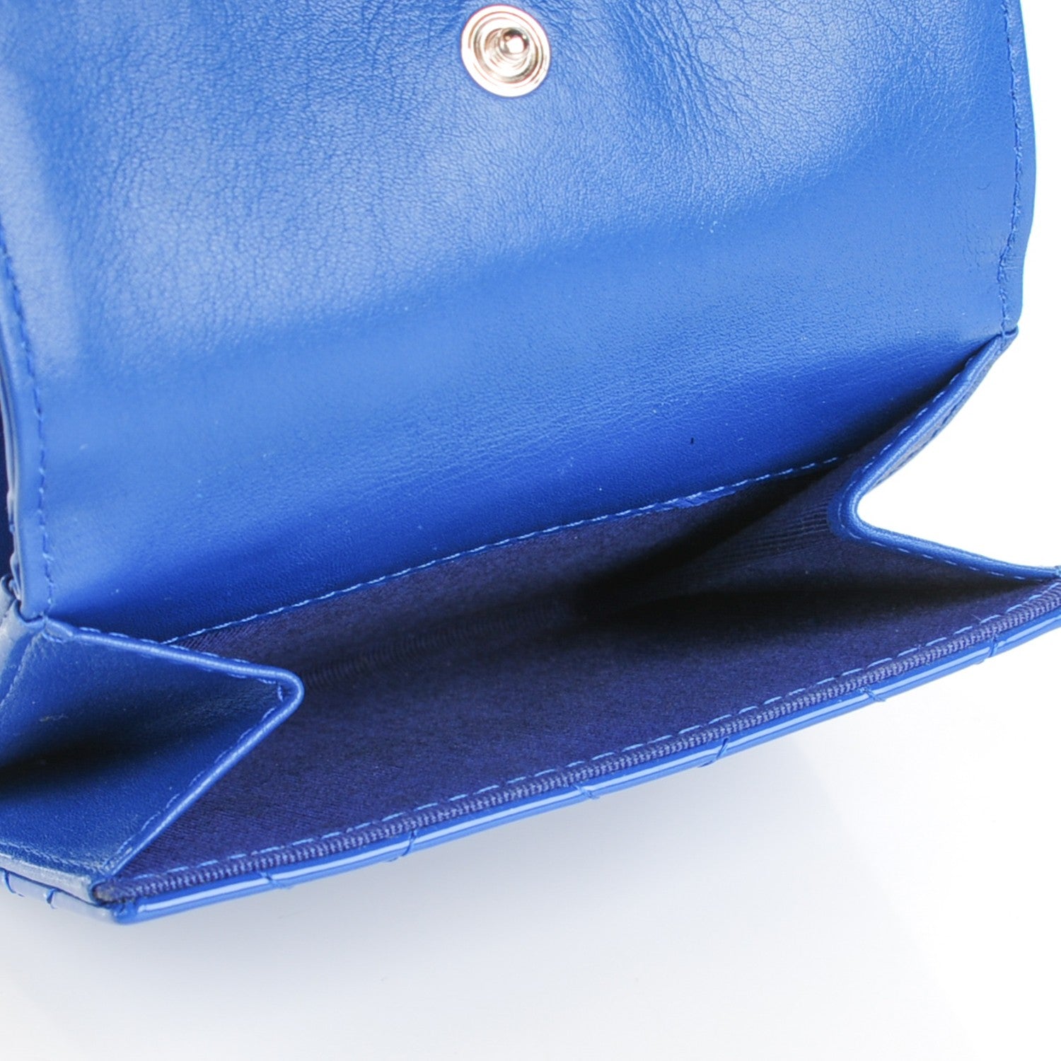 Chanel Patent Quilted CC French Wallet Blue 8 of 8
