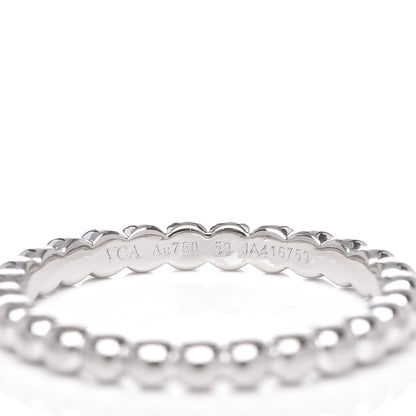 Van Cleef & Arpels 18K White Gold Medium Perlee Ring 59 8.75 4 of 5