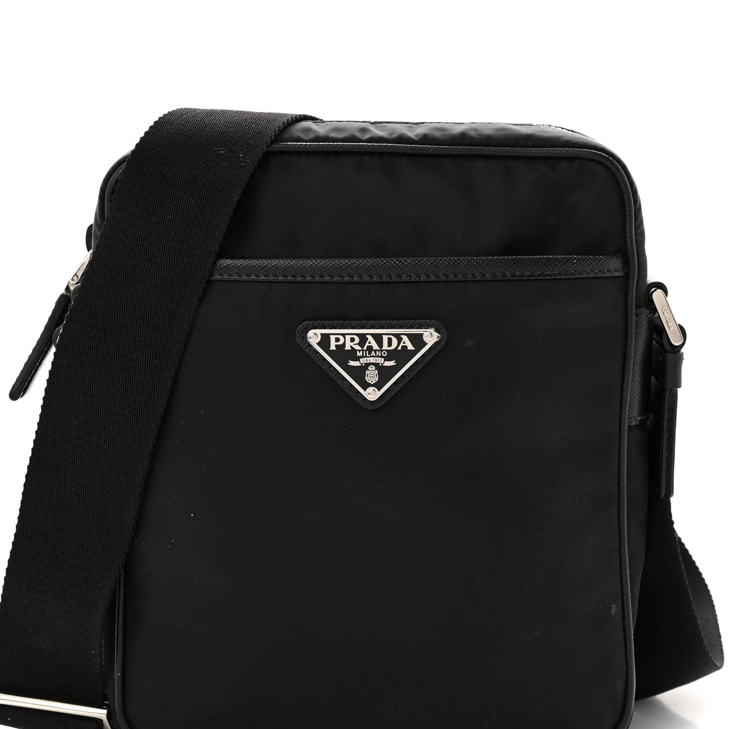 Tessuto Nylon Saffiano Crossbody Black