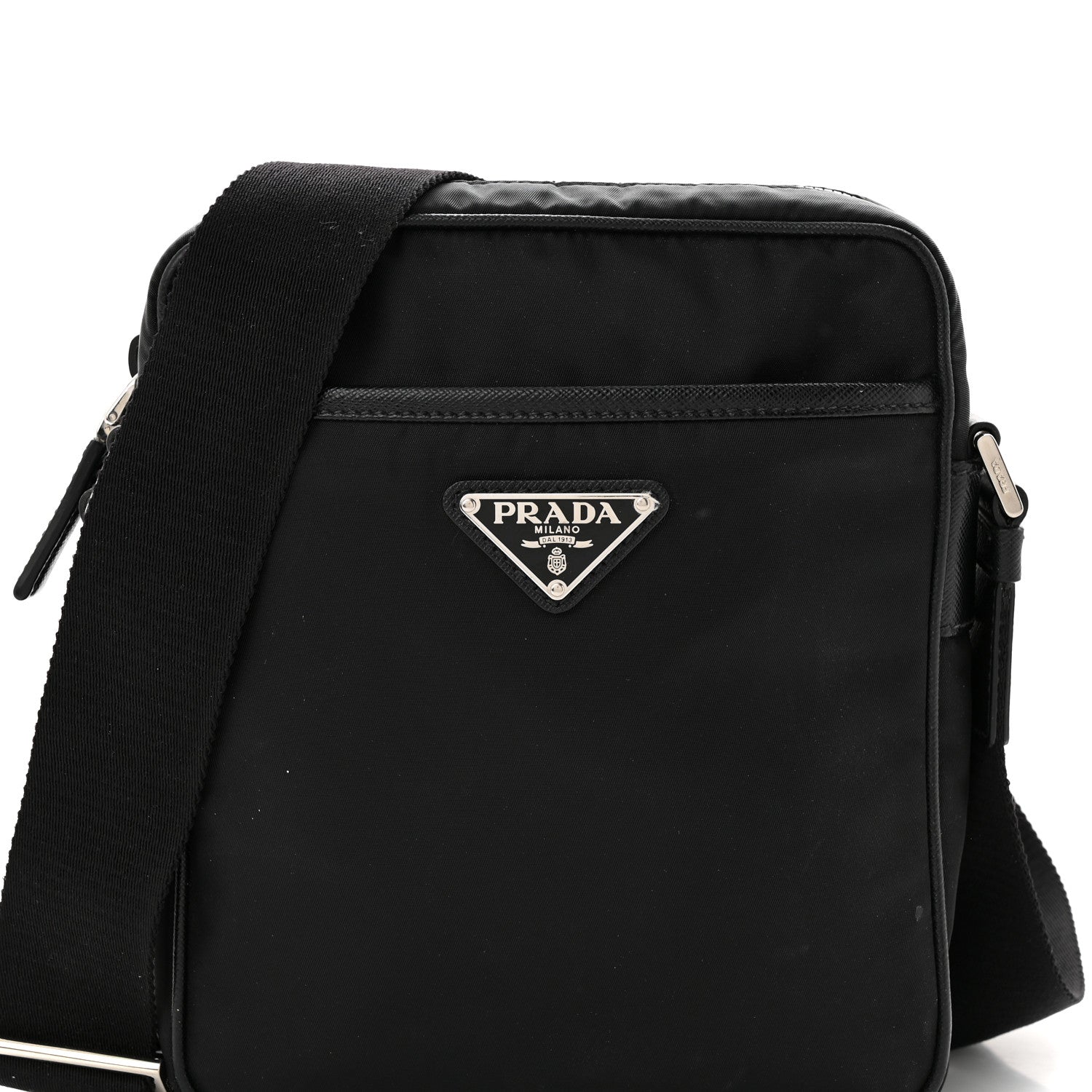 Prada Tessuto Nylon Saffiano Crossbody Black 8 of 14