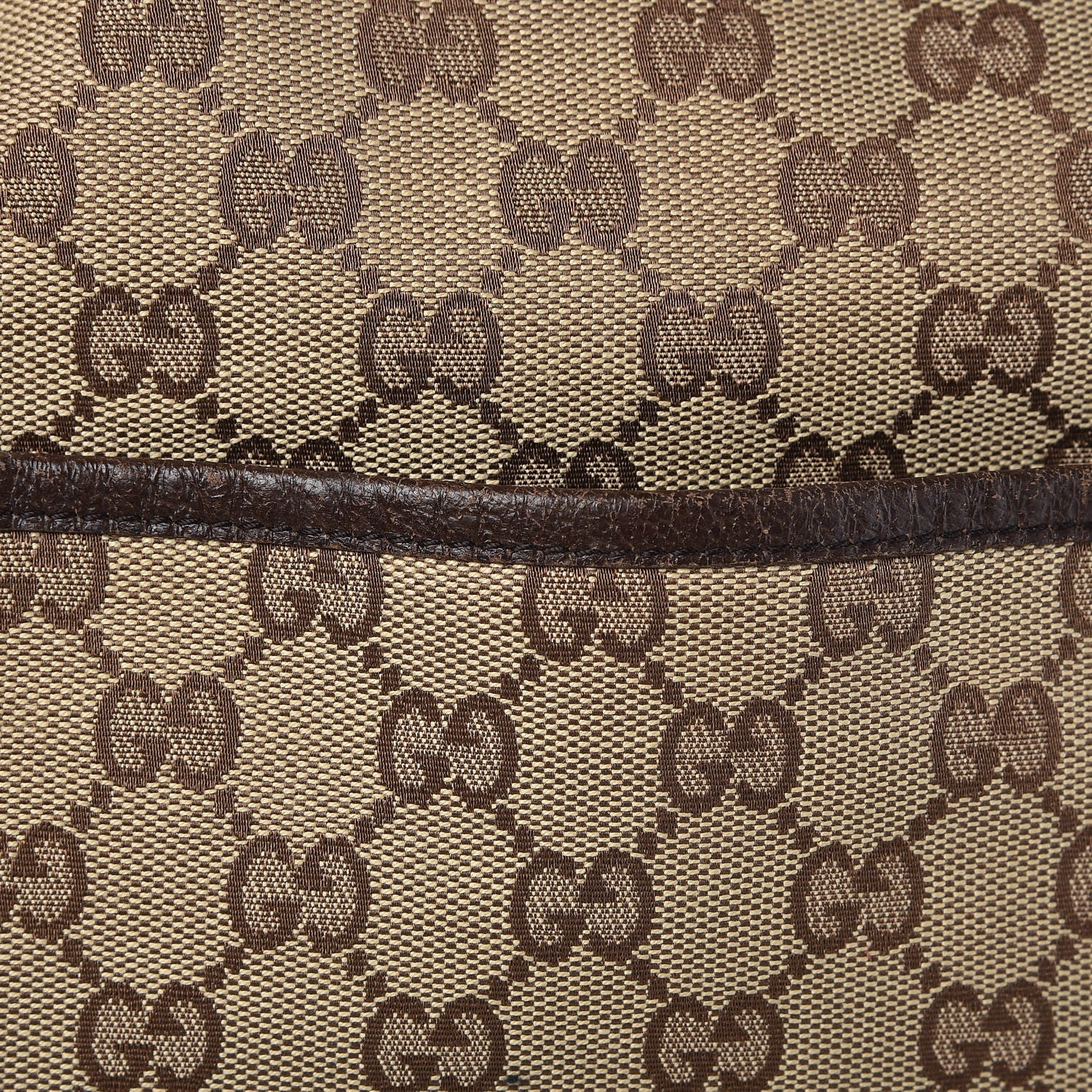 Gucci Monogram Natural Pigskin Large Diaper Bag Beige Ebony Cocoa Dark Chocolate 11 of 11