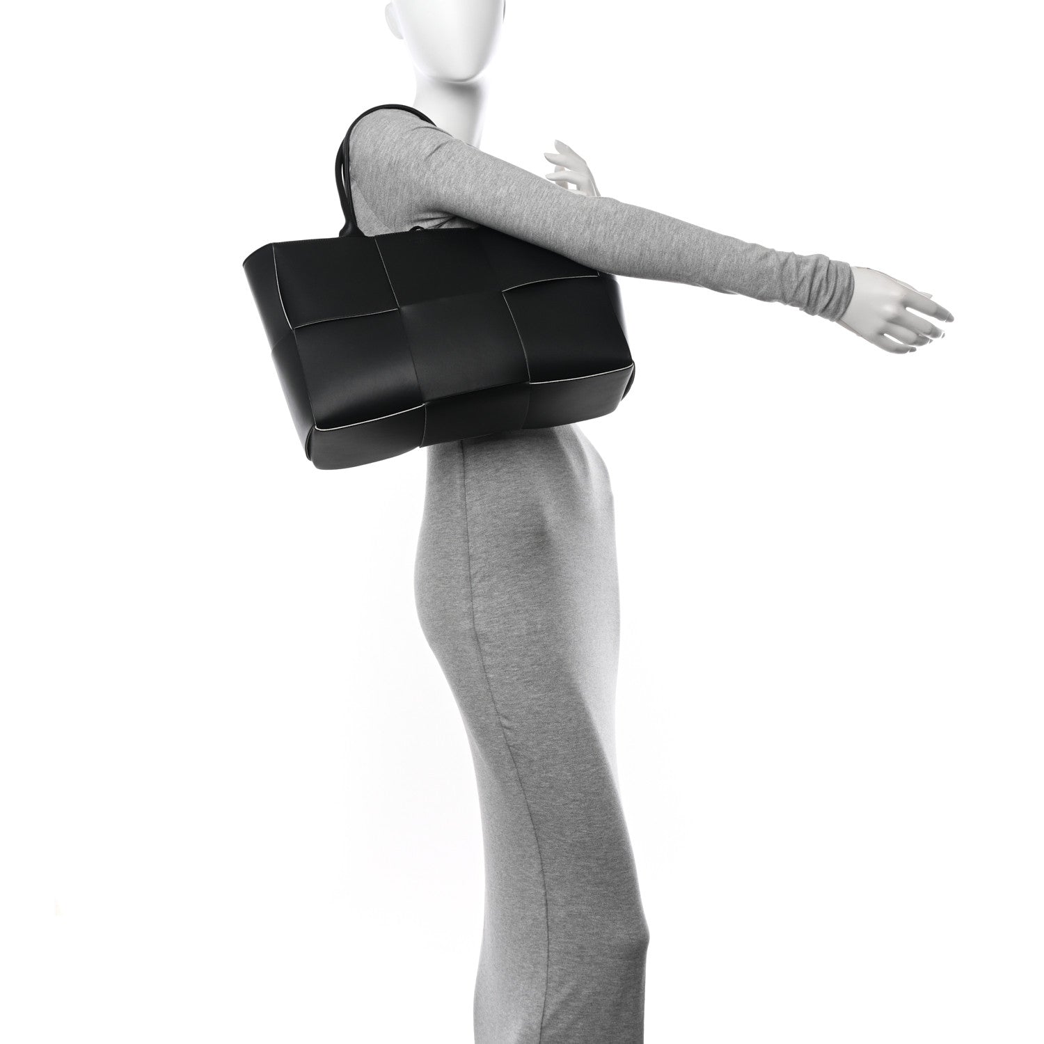 Bottega Veneta Nappa Maxi Intrecciato Arco Tote Black White 2 of 10