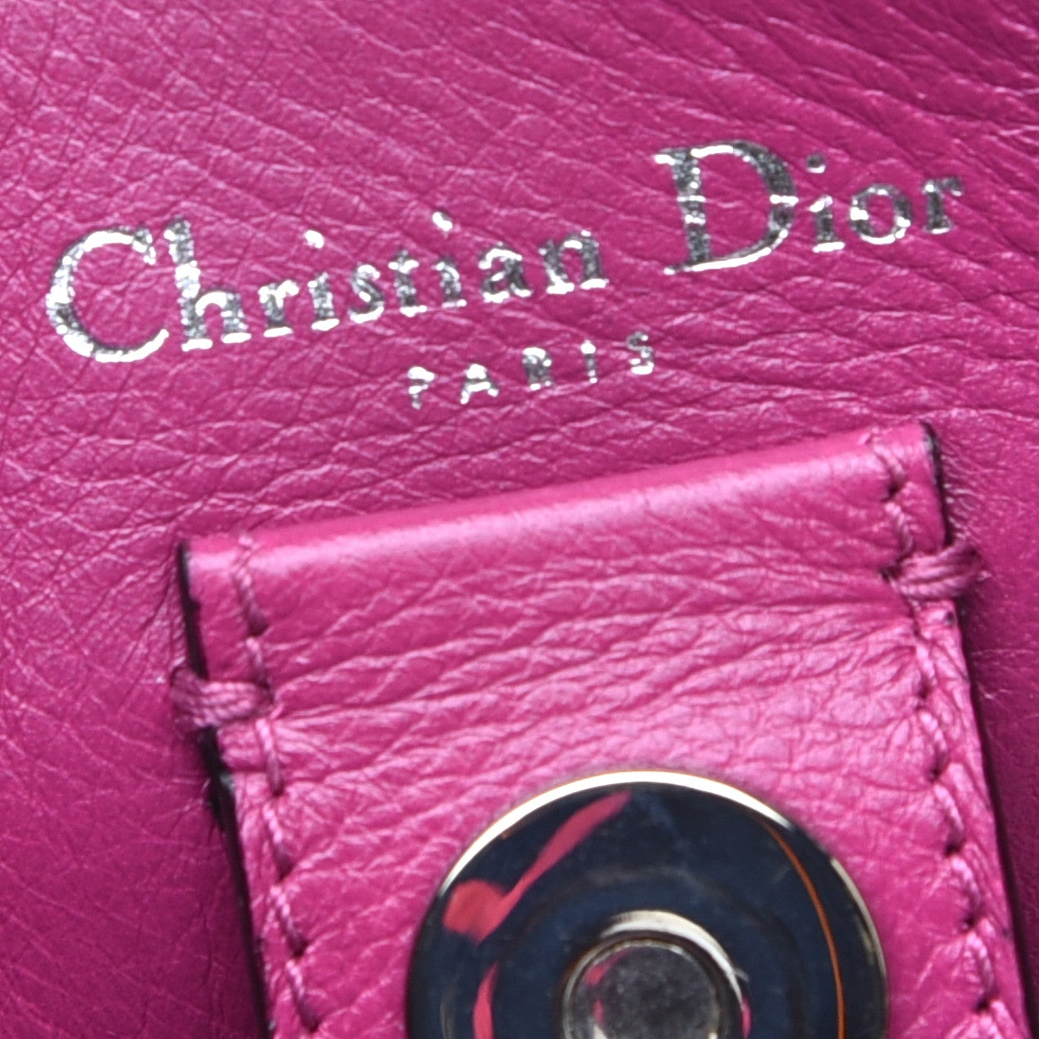 Christian Dior Smooth Calfskin Large Diorissimo Tote Beige Fuchsia 6 of 8
