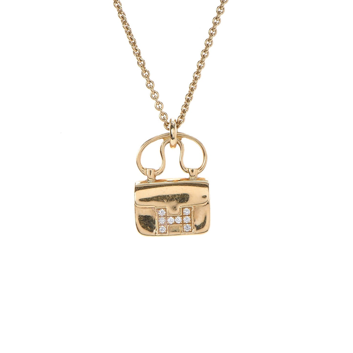 18K Yellow Gold Diamond Constance Pendant Necklace
