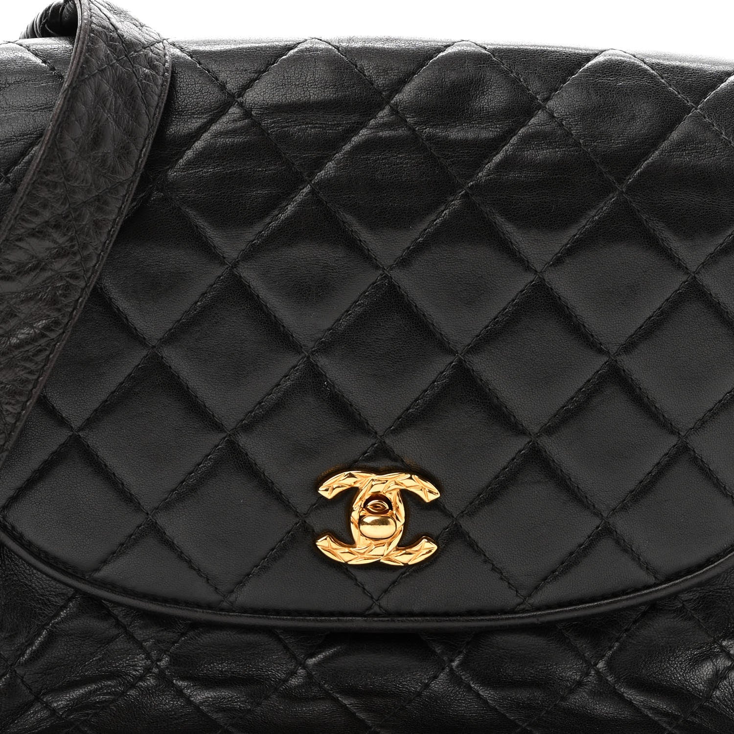 Chanel Lambskin Quilted CC Flap Shoulder Bag Black 7 of 9