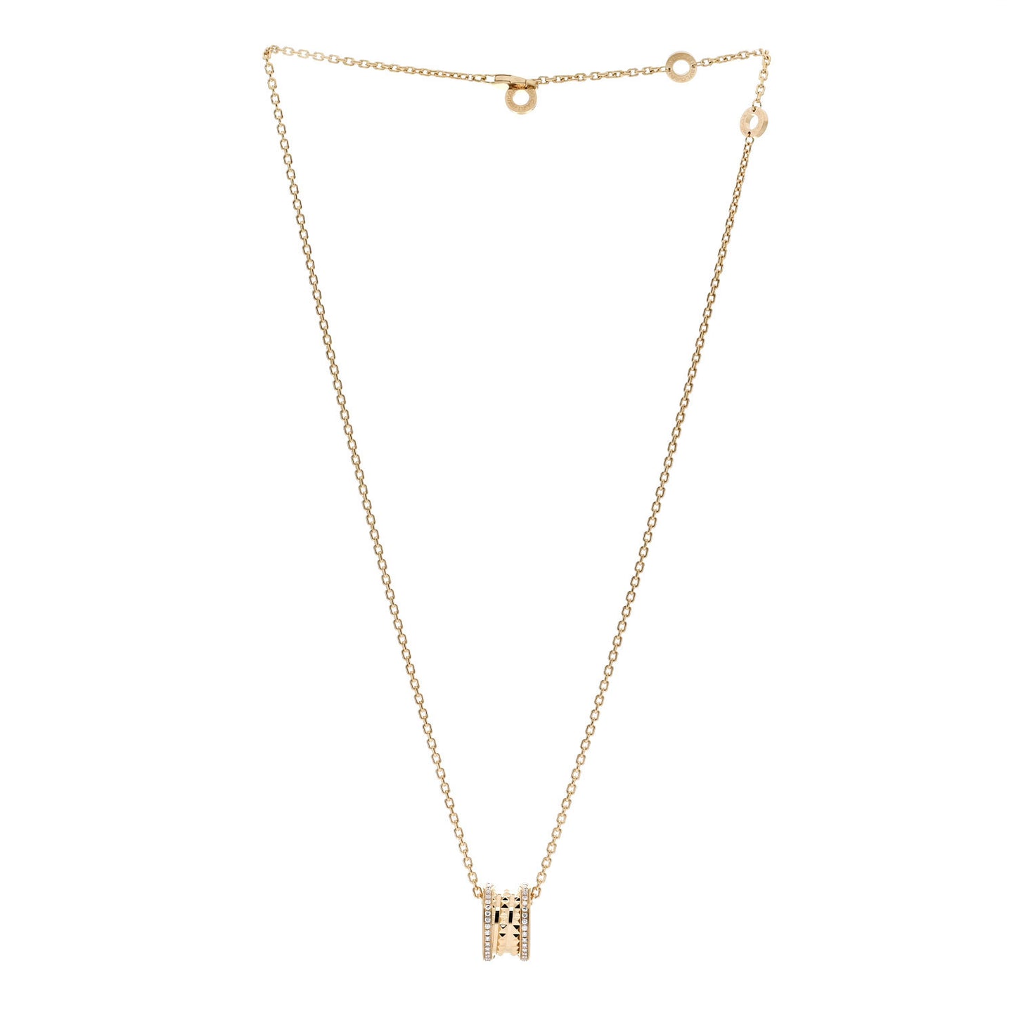 18K Yellow Gold Diamond .38ctw B.Zero1 Rock Pendant Necklace