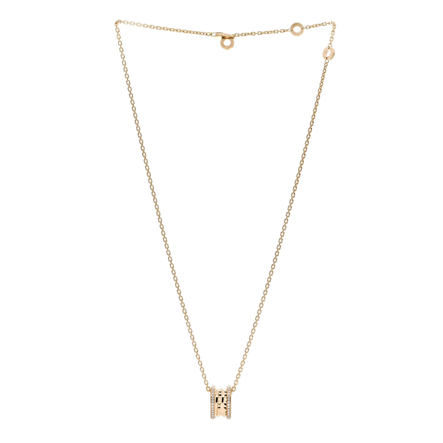 Bulgari 18K Yellow Gold Diamond .38ctw B.Zero1 Rock Pendant Necklace 3 of 5