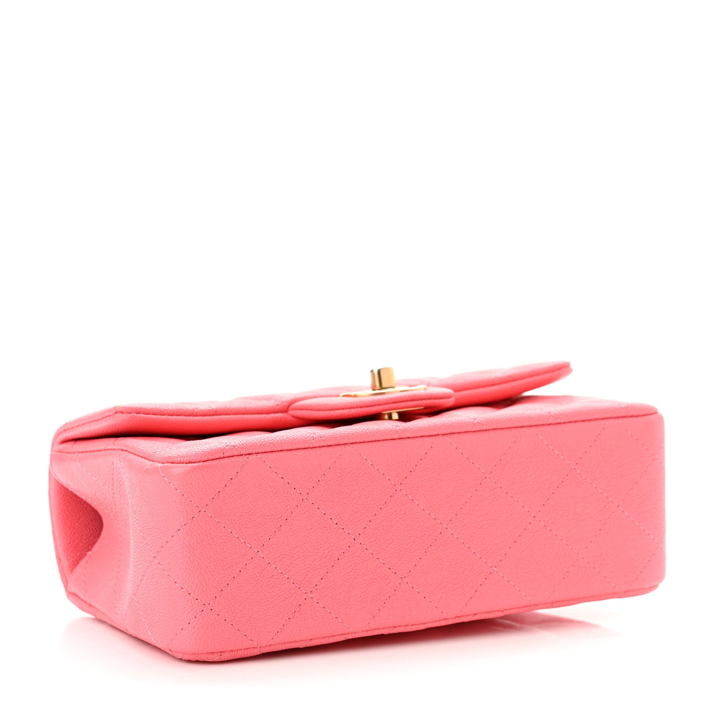 Caviar Quilted Mini Top Handle Rectangular Flap Pink