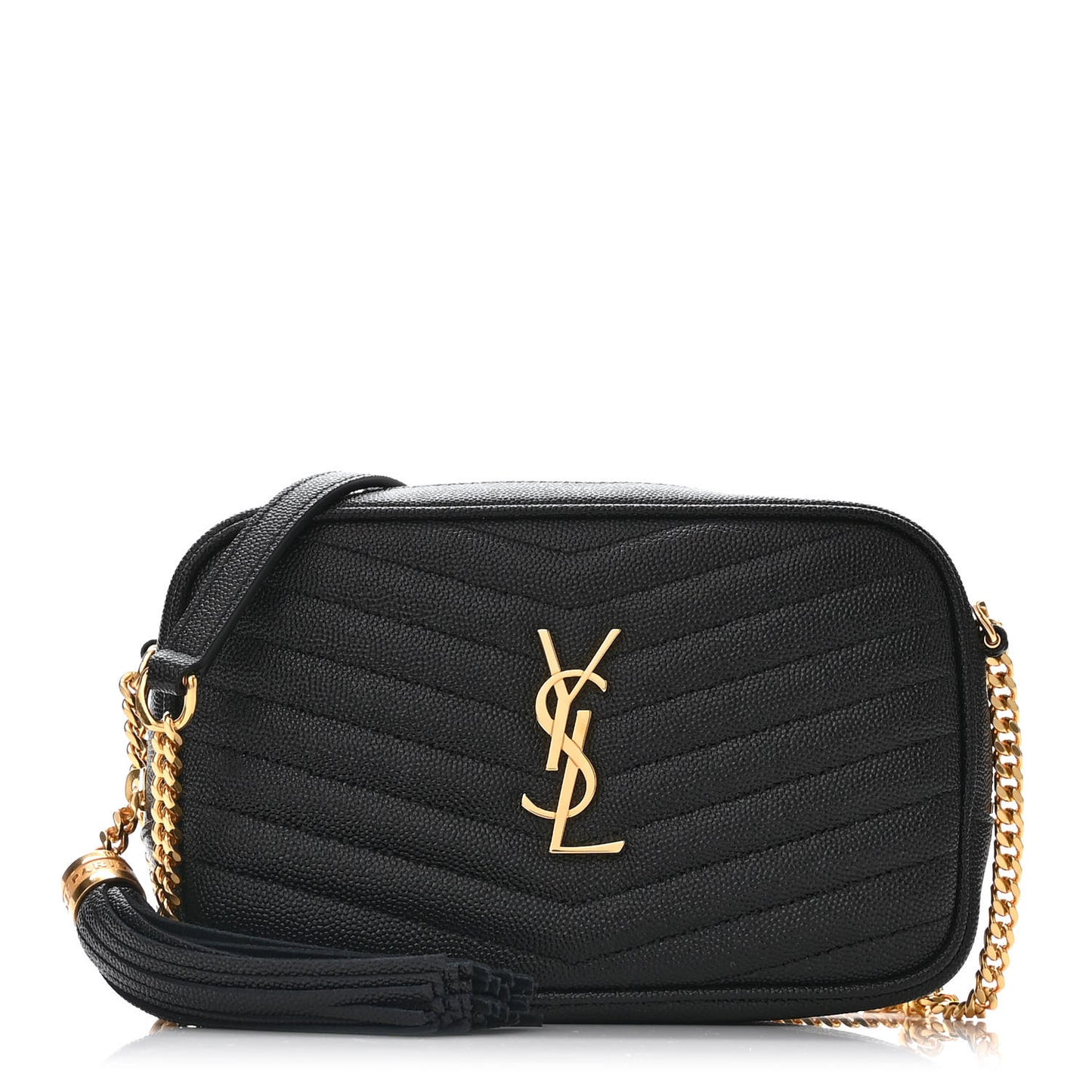 Grain De Poudre Matelasse Monogram Mini Lou Camera Bag Black