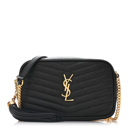 Saint Laurent Grain De Poudre Matelasse Monogram Mini Lou Camera Bag Black 1 of 11