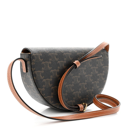 Celine Calfskin Triomphe Canvas Besace Tan 3 of 10