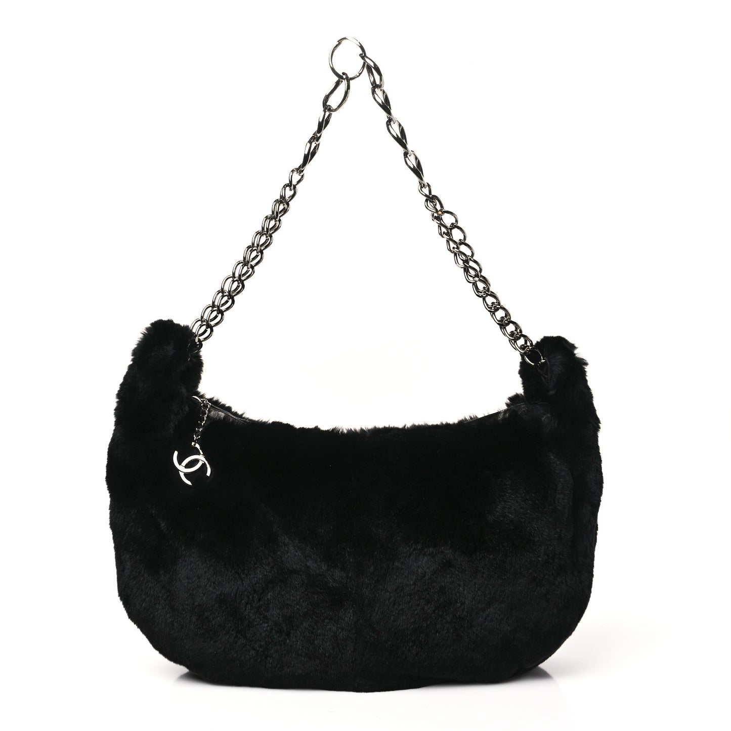 Rabbit Fur Hobo Black