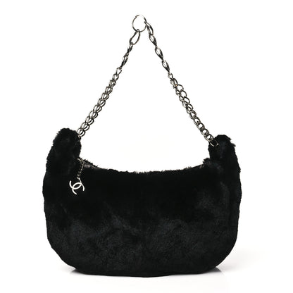 Chanel Rabbit Fur Hobo Black 1 of 9