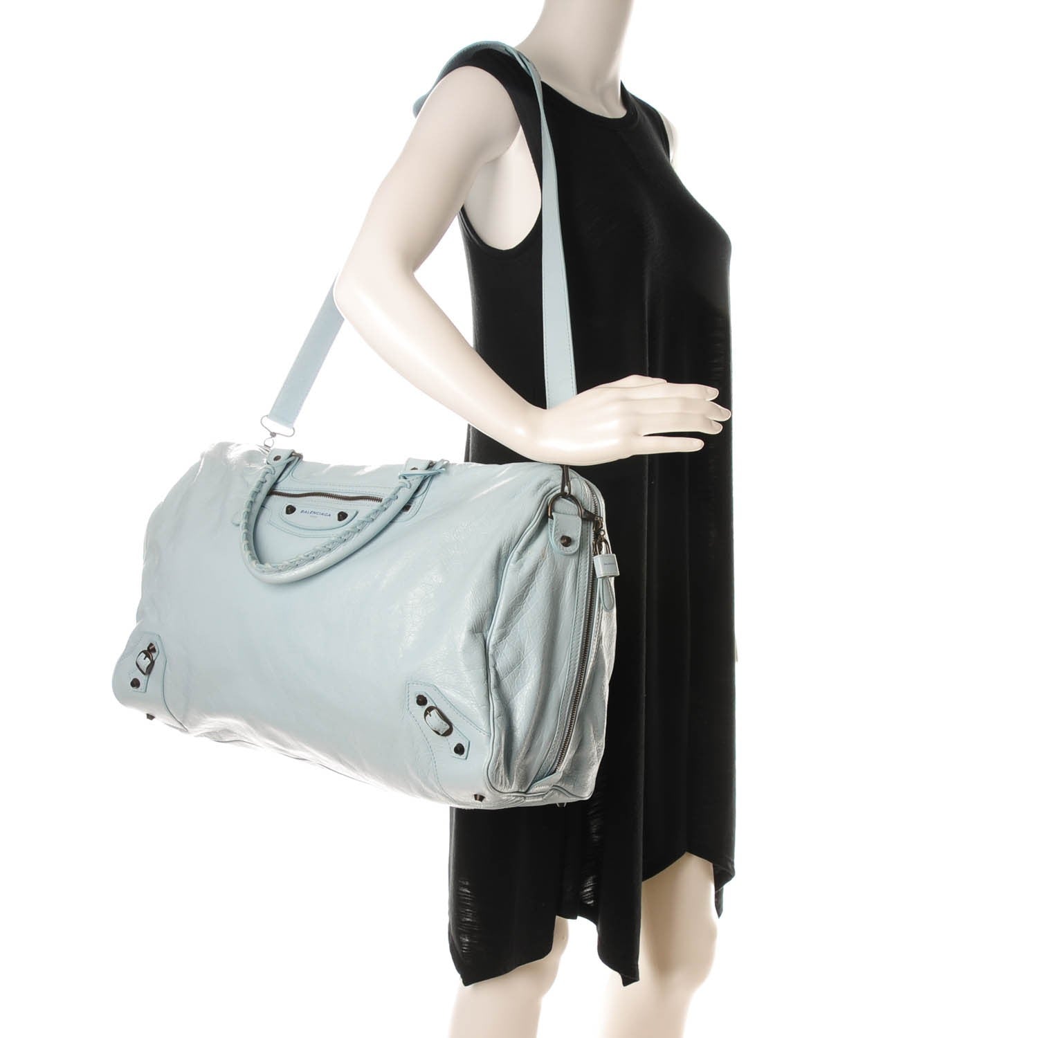 Balenciaga Agneau 24Hour Voyage Travel Bag Bleu Dragee 2 of 7