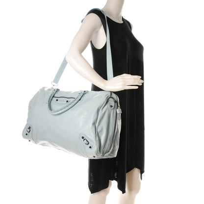 Balenciaga Agneau 24Hour Voyage Travel Bag Bleu Dragee 2 of 7