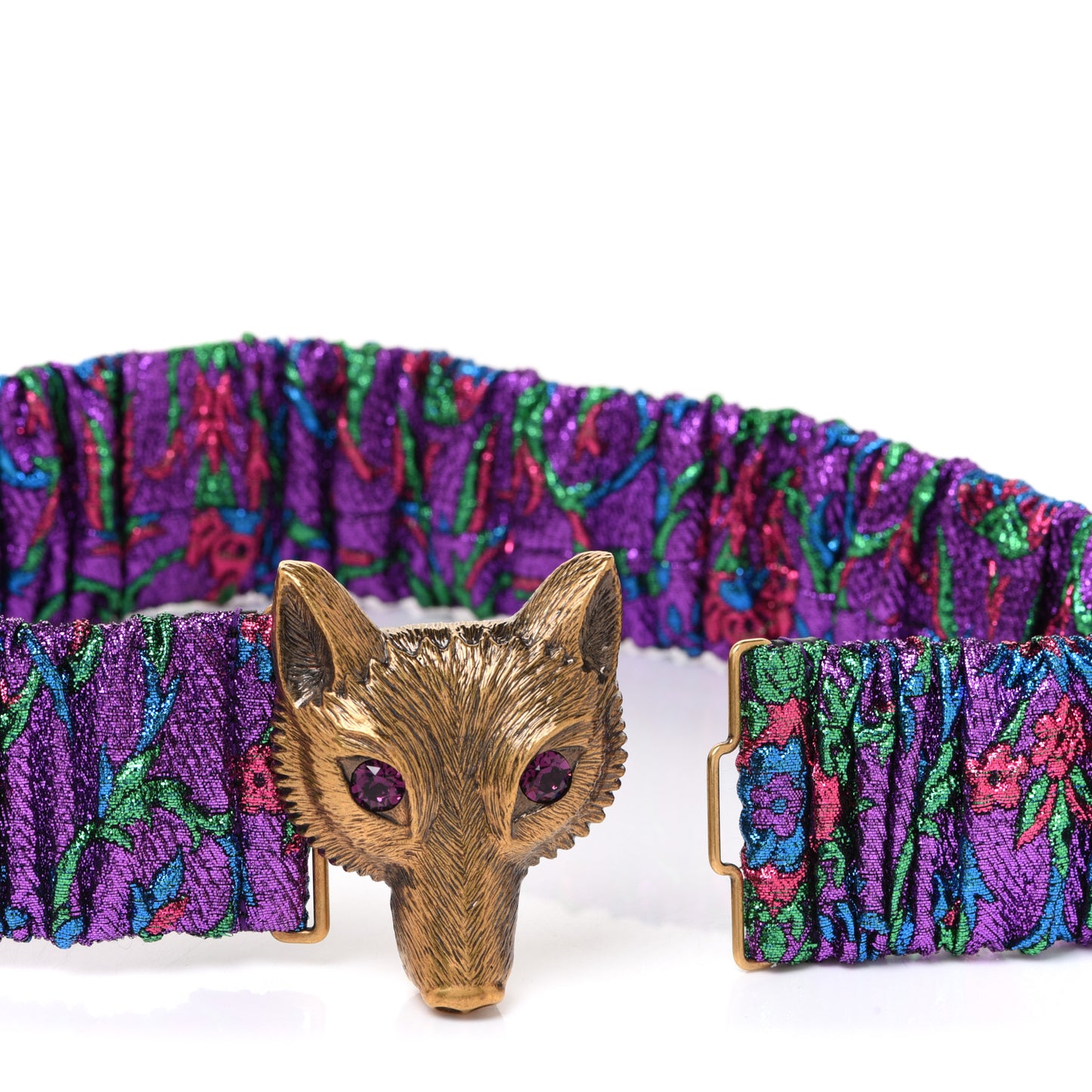 Satin Fox Head Buckle Belt Multicolor