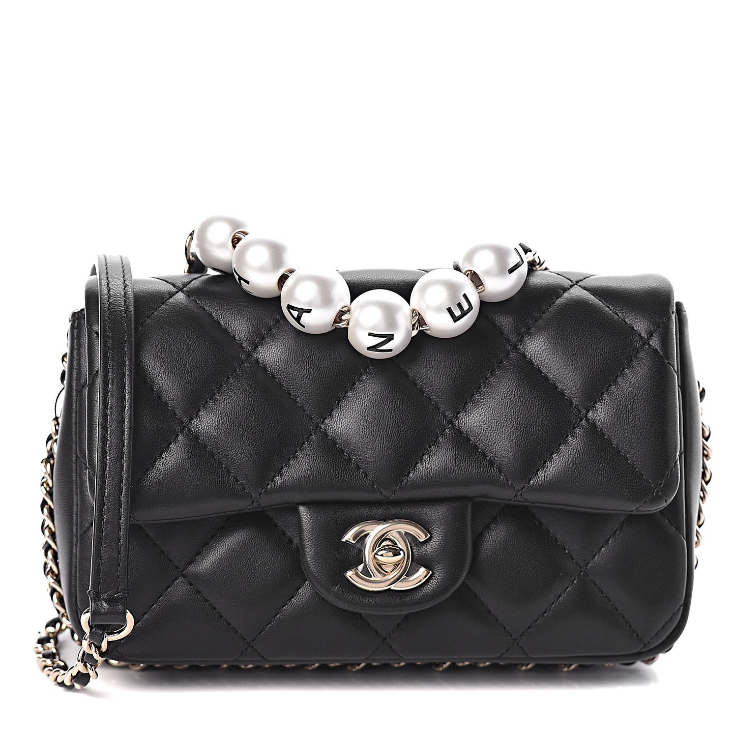 Lambskin Quilted Mini My Precious Flap Black