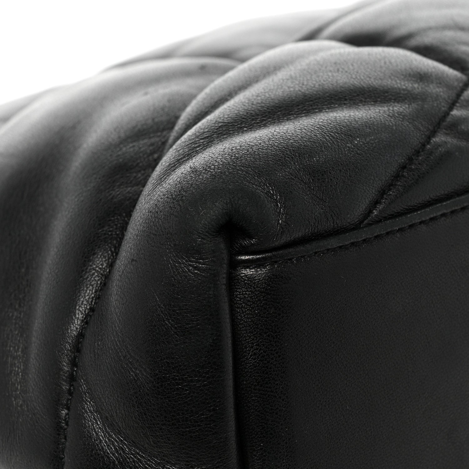 Saint Laurent Lambskin Quilted Medium Loulou Puffer Monogram Chain Satchel Black 11 of 16