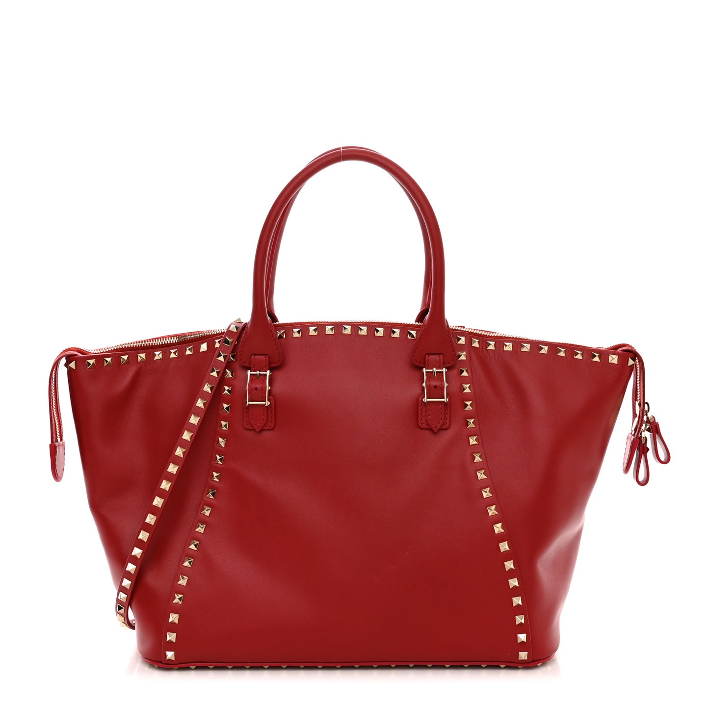 Vitello Rockstud Shoulder Bag Rosso Valentino