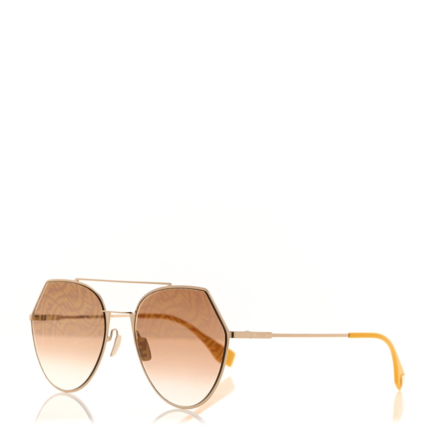 Fendi Metal Geometric FF Sunglasses FF 0194/S Gold 1 of 8