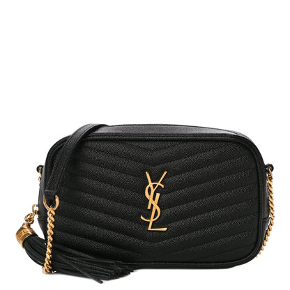 Saint Laurent Grain De Poudre Matelasse Monogram Mini Lou Camera Bag Black 1 of 10