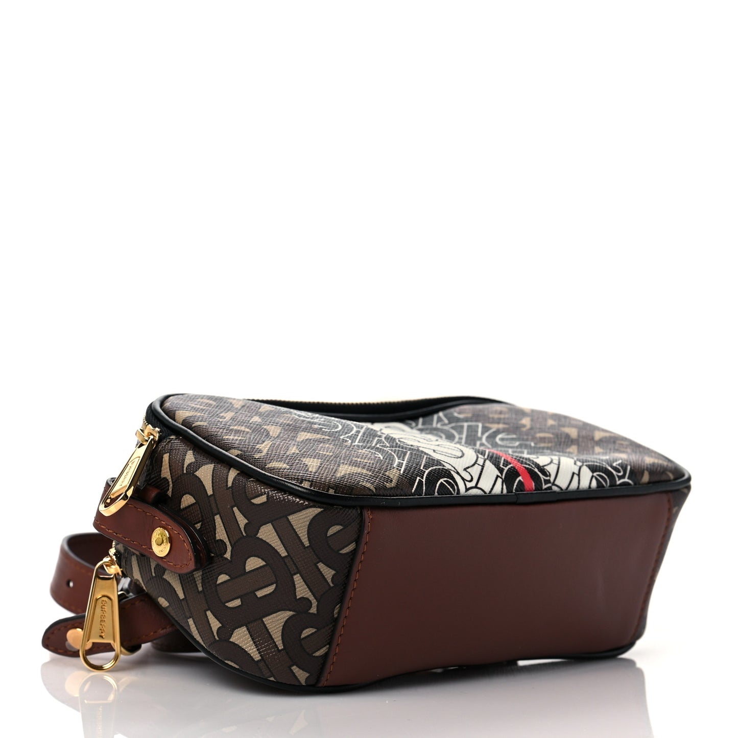 E-Canvas Monogram Stripe Micro Camera Bag Bridle Brown