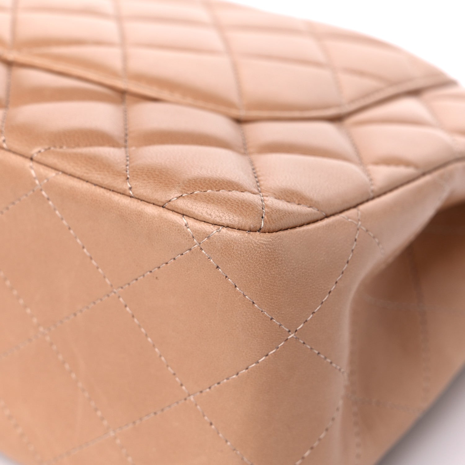 Chanel Lambskin Quilted Jumbo Double Flap Dark Beige 11 of 18