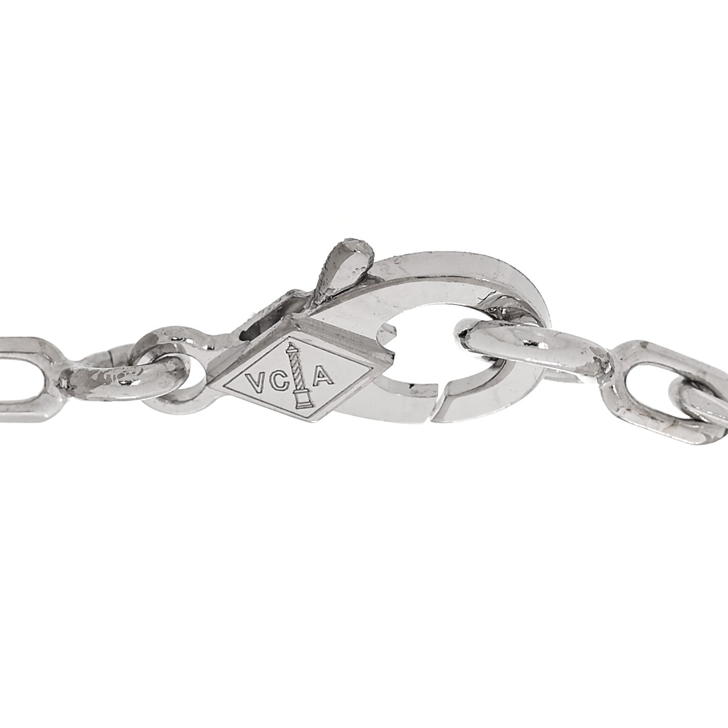 Van Cleef & Arpels 18K White Gold Diamond Black Onyx 5 Motifs Vintage Alhambra Bracelet 3 of 5