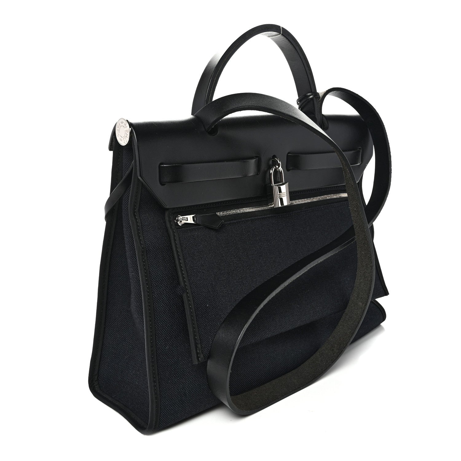 Hermes Military Toile Vache Hunter Herbag Zip PM 31 Black 4 of 12