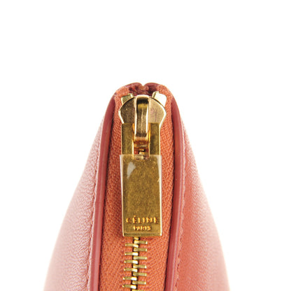 Celine Lambskin Bi-Color Solo Clutch Pouch Terracotta Dark Green 6 of 8