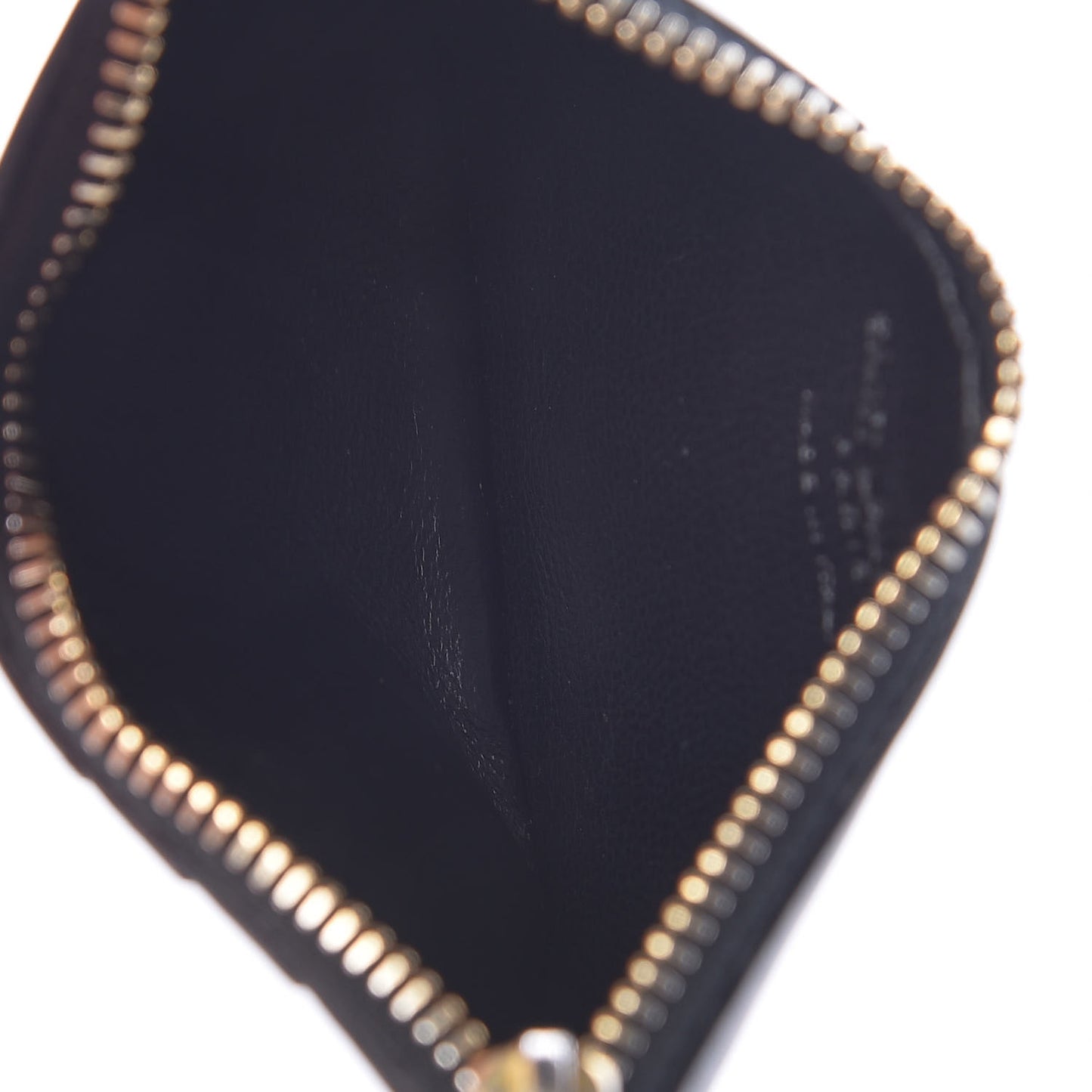 Calfskin 5 Fragments Zip Pouch Card Holder Black