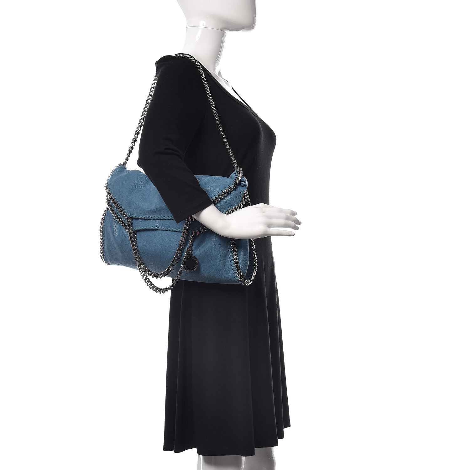 Stella McCartney Shaggy Deer Falabella Fold Over Tote Blue 2 of 10