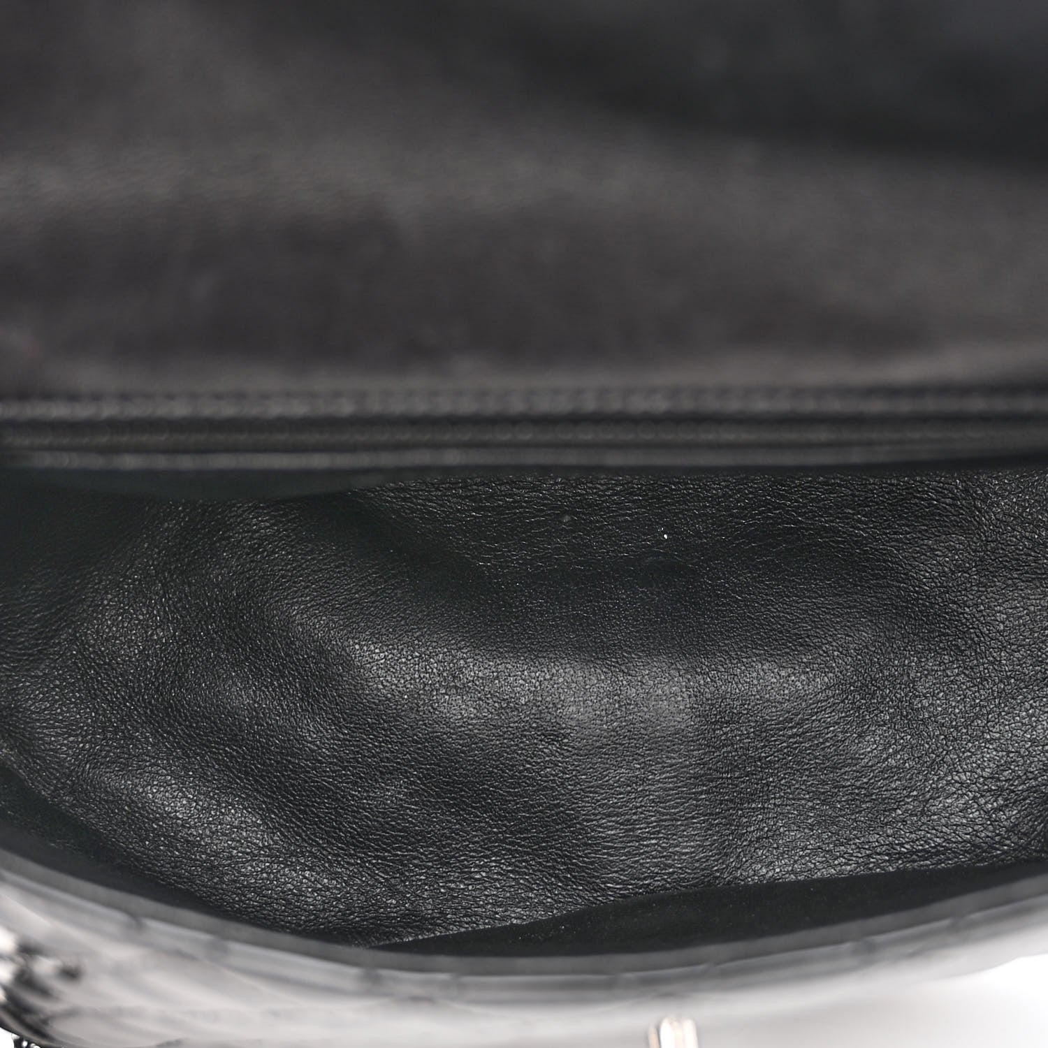Chanel Lambskin Patent Classic Twist Crescent Flap Bag Black 5 of 10