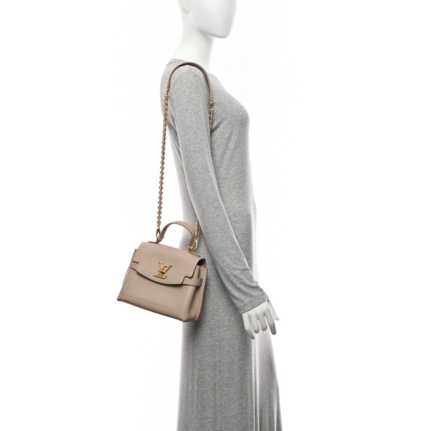 Louis Vuitton Soft Calfskin Mini Lockme Ever Greige 2 of 9