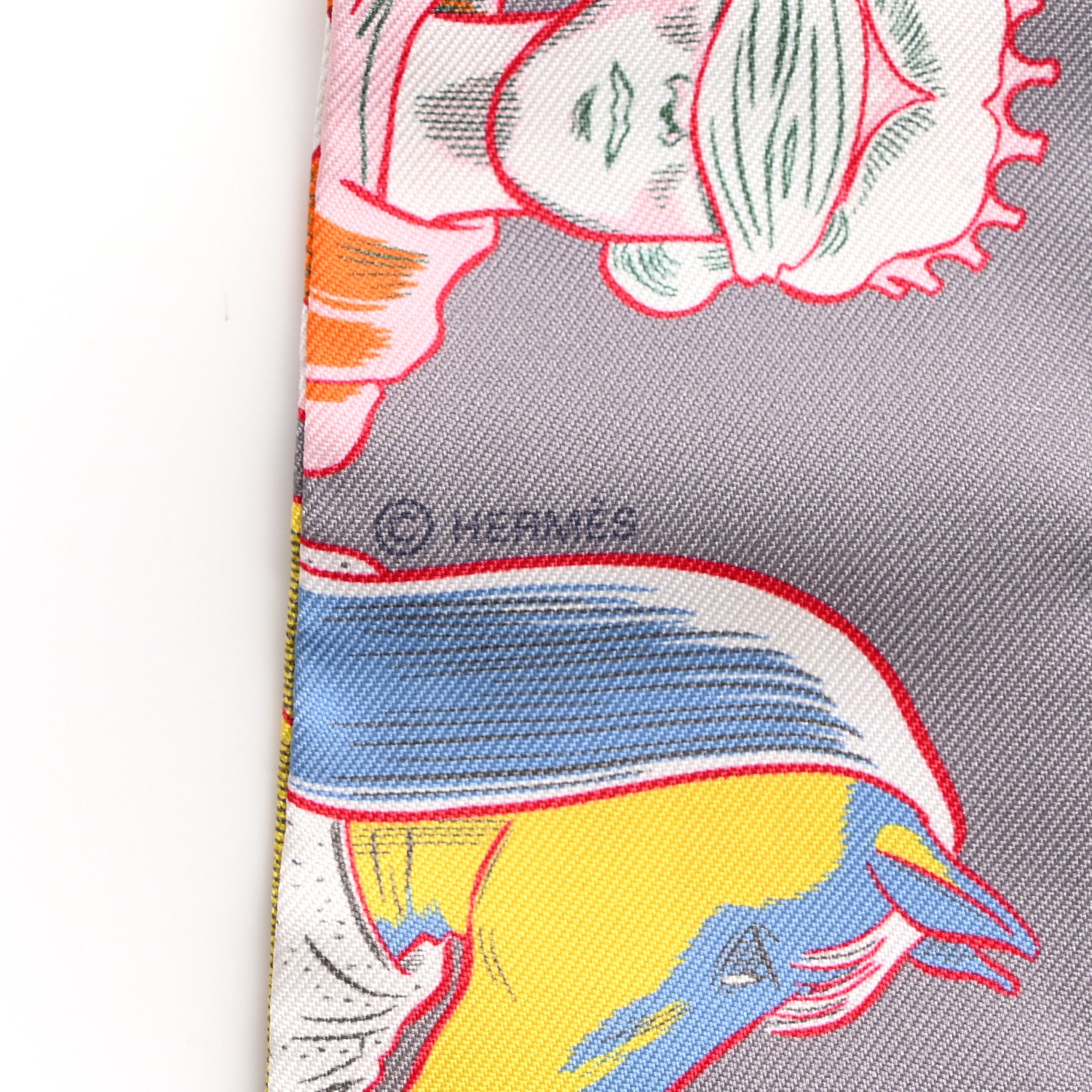 Hermes Silk Dress Code Twilly Gris Jaune Vif Orange 4 of 5