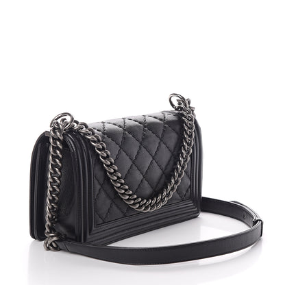 Chanel Calfskin Double Stitch Medium Boy Flap Black 2 of 8