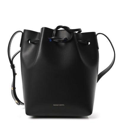 Mansur Gavriel Calfskin Mini Bucket Bag Black Royal Blu 1 of 10