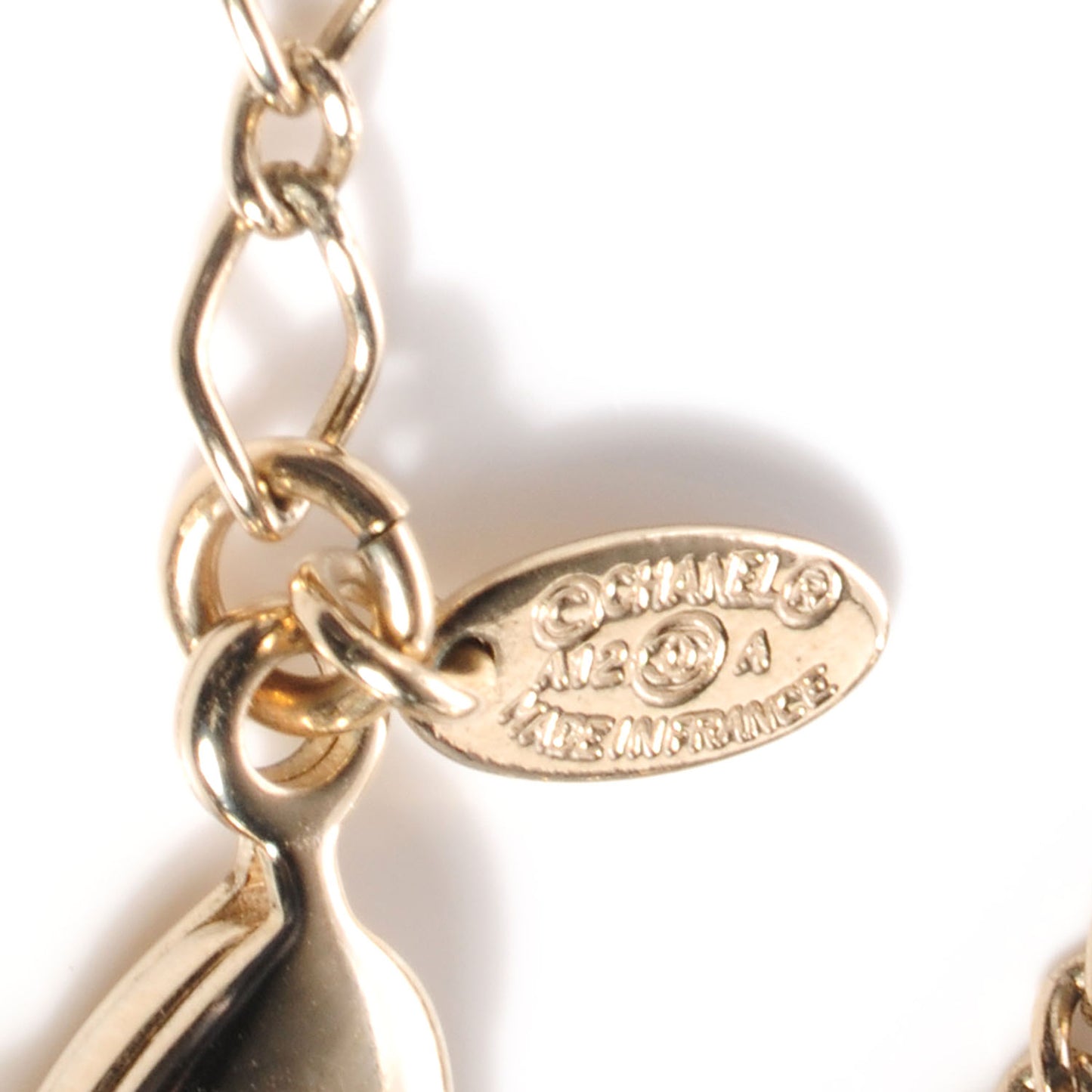 Pearl CC Long Chain Necklace Gold